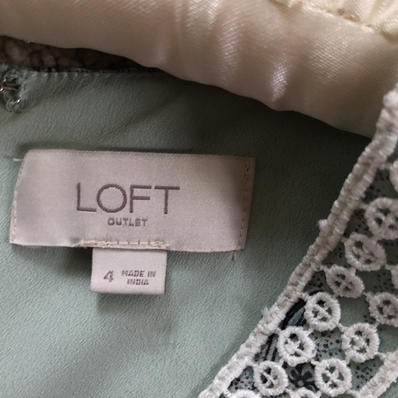 Loft sea green sleeveless dress with lace detail - Picture 7 of 16